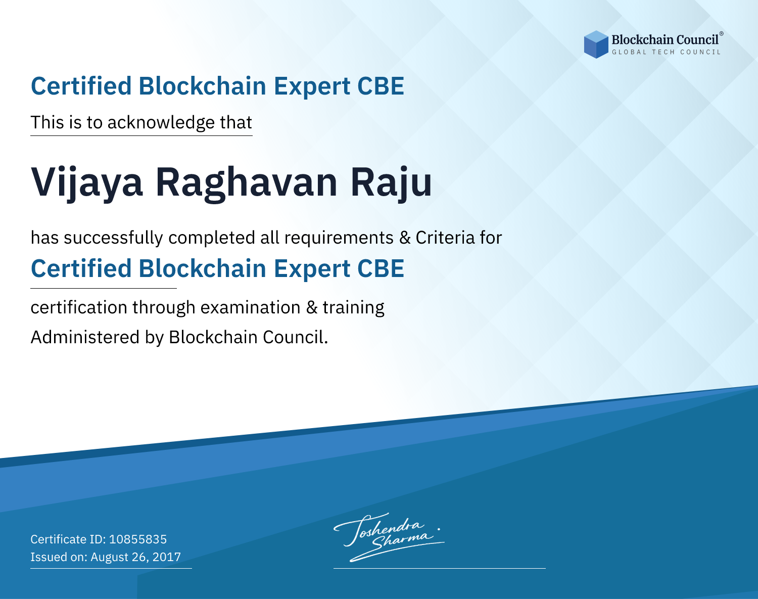 Certified Blockchain Expert CBE