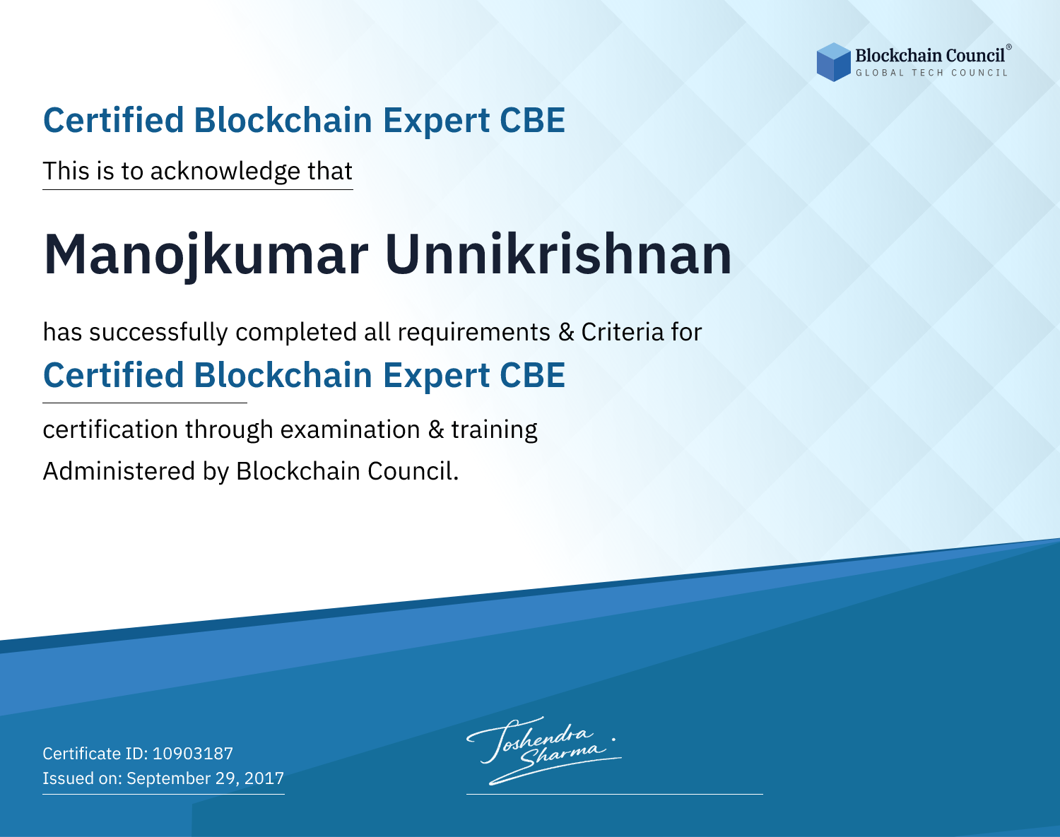 Certified Blockchain Expert CBE