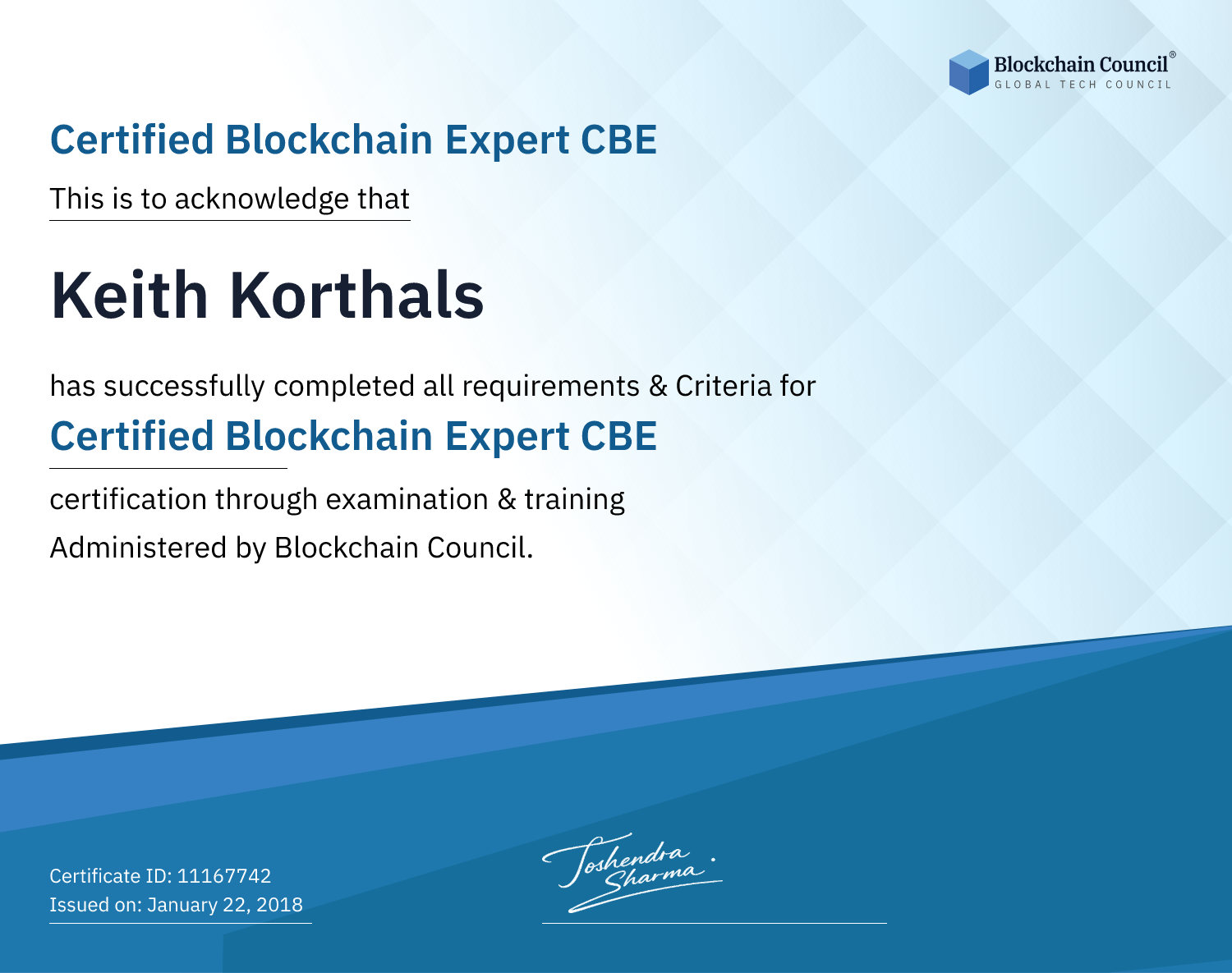 Certified Blockchain Expert CBE