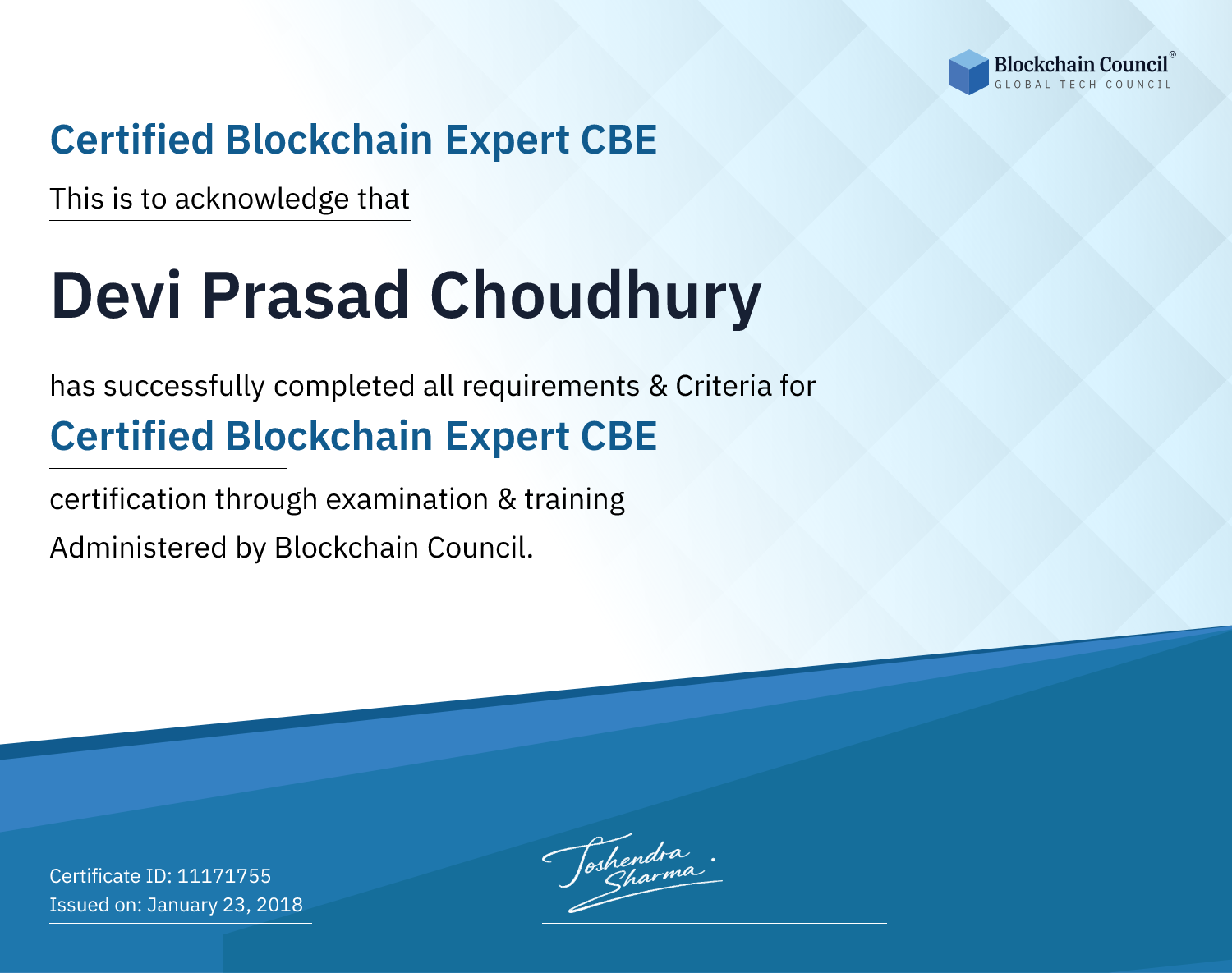 Certified Blockchain Expert CBE
