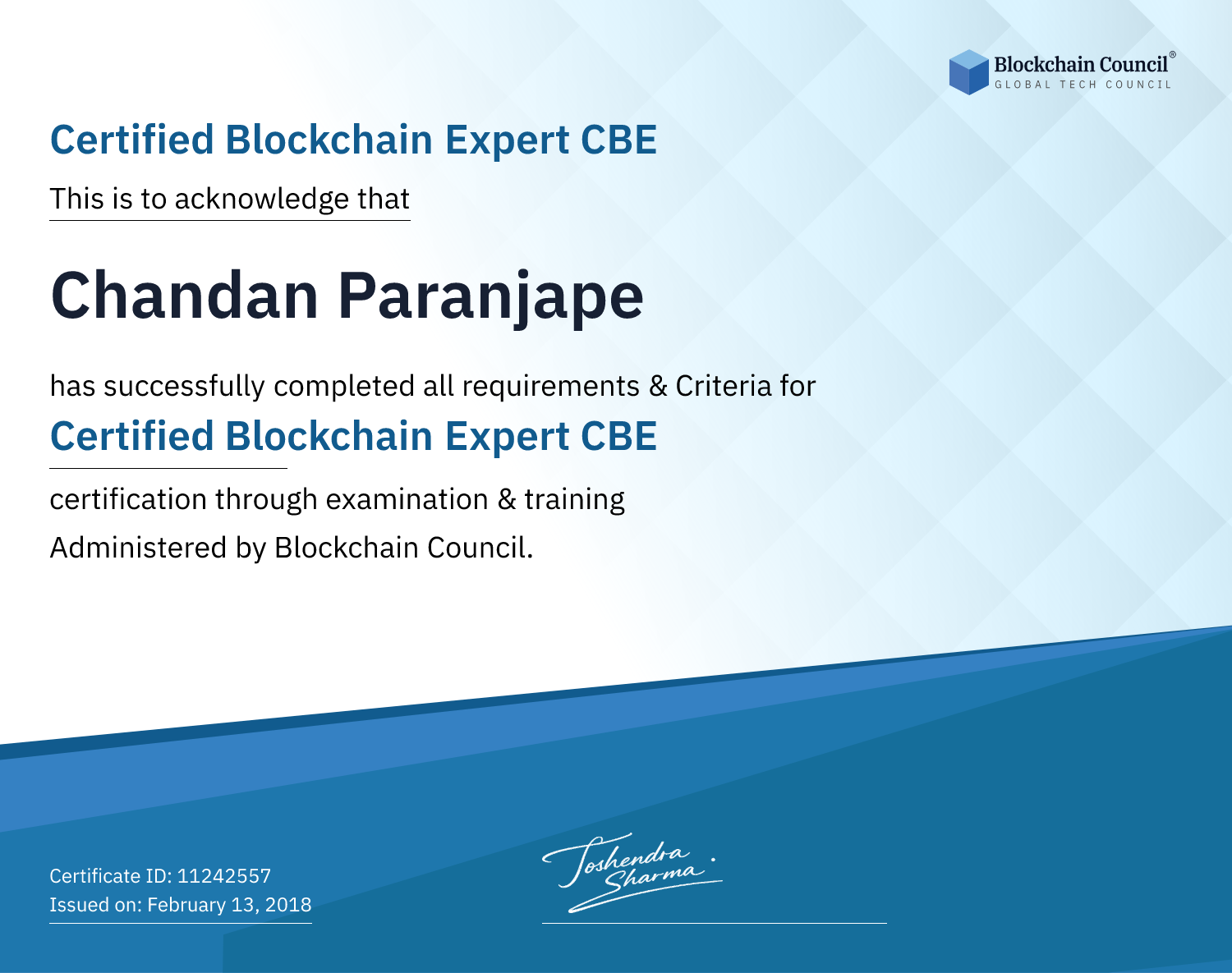 Certified Blockchain Expert CBE