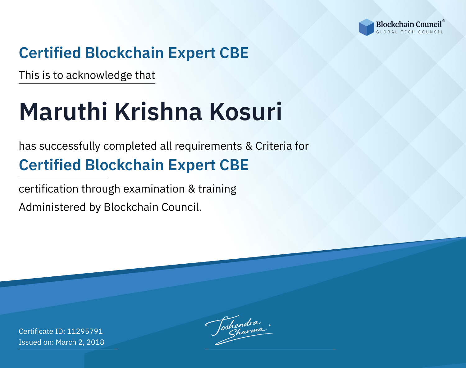 Certified Blockchain Expert CBE