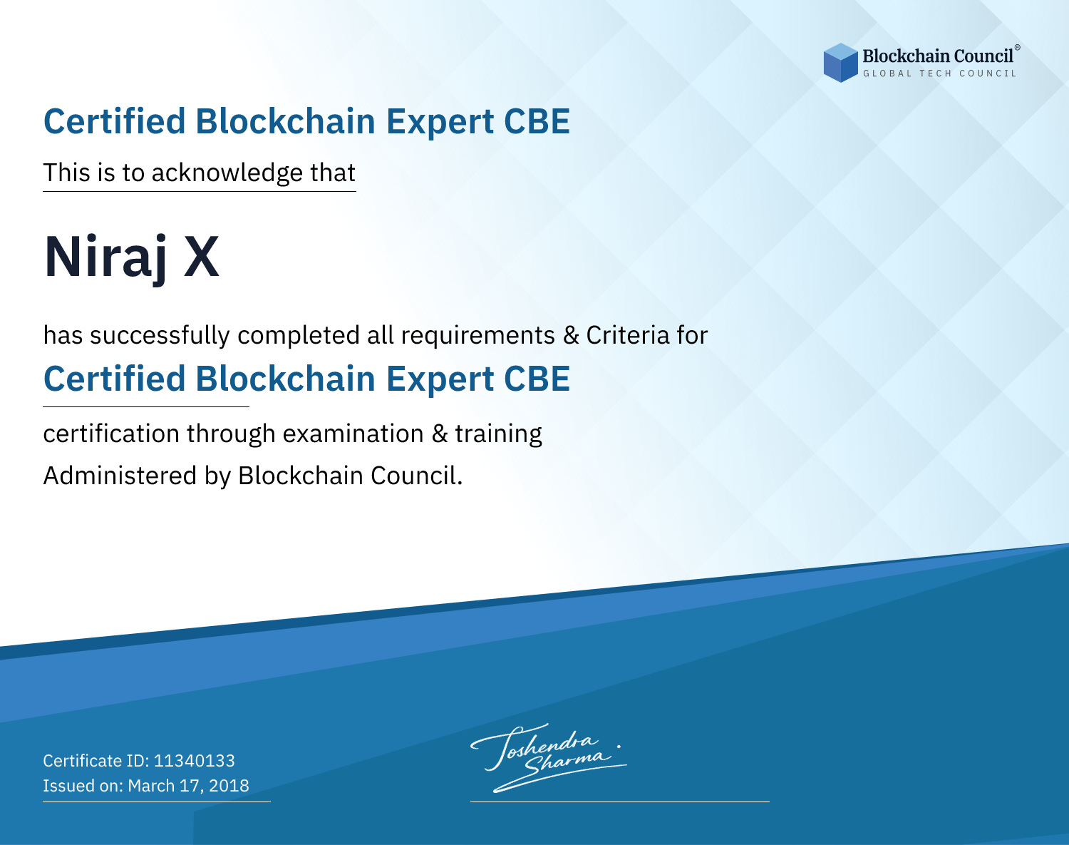 Certified Blockchain Expert CBE