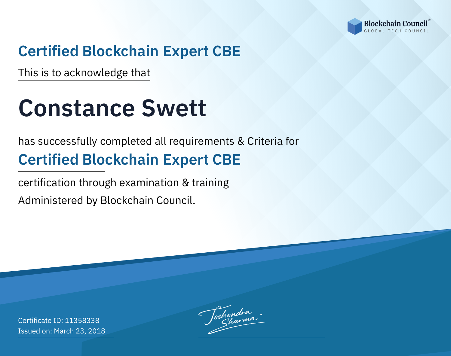 Certified Blockchain Expert CBE