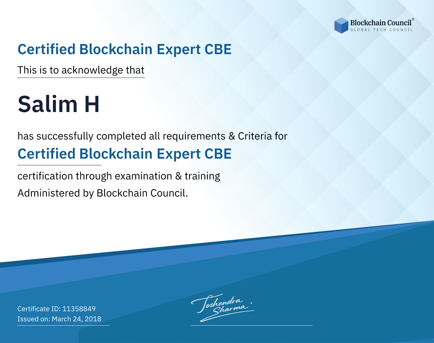 Certified Blockchain Expert CBE