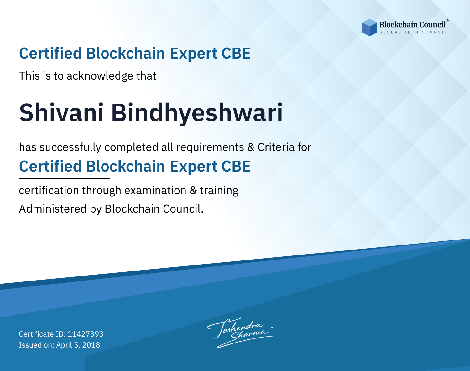 Certified Blockchain Expert CBE