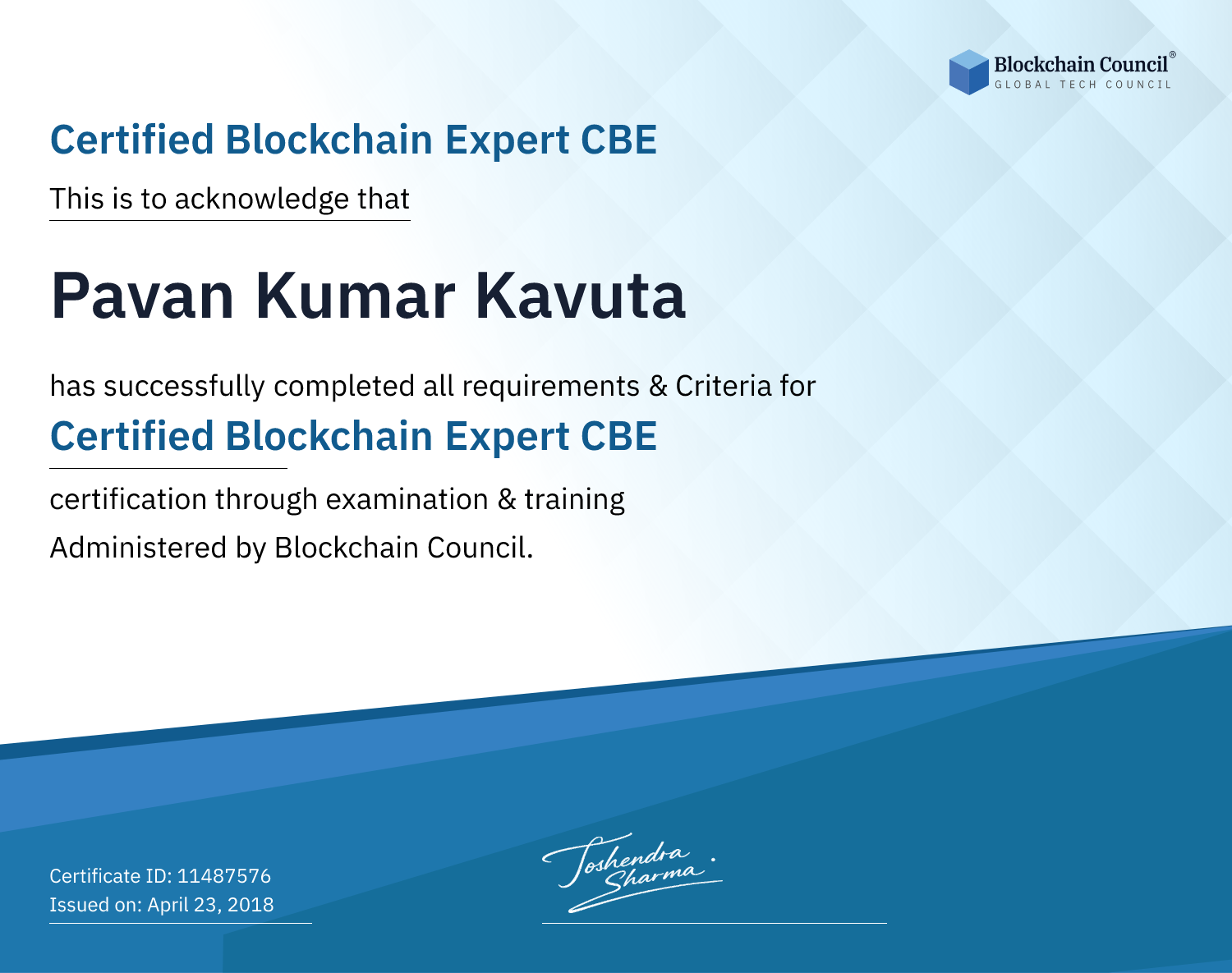 Certified Blockchain Expert CBE