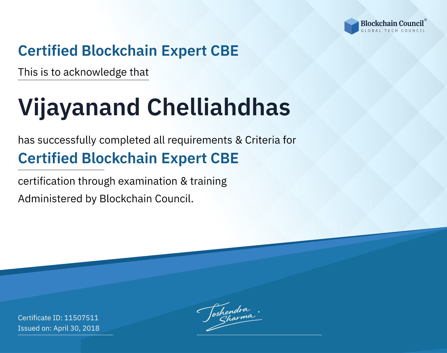 Certified Blockchain Expert CBE