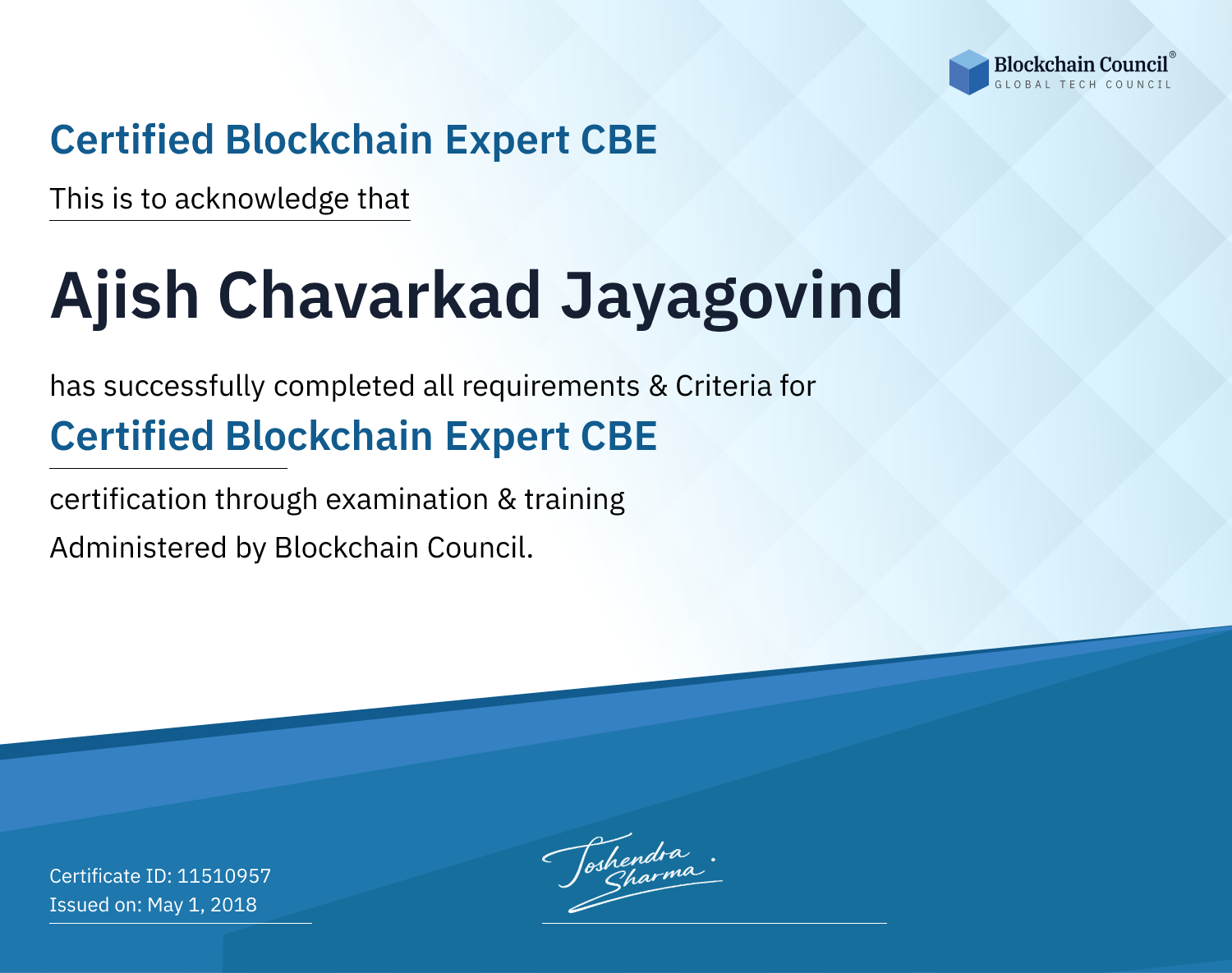 Certified Blockchain Expert CBE