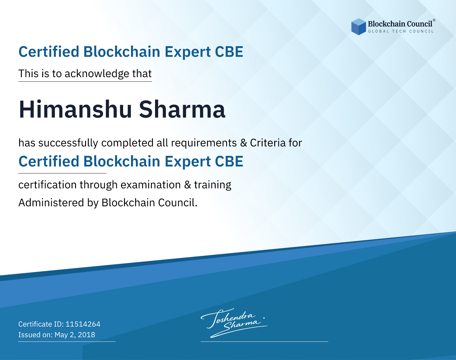 Certified Blockchain Expert CBE