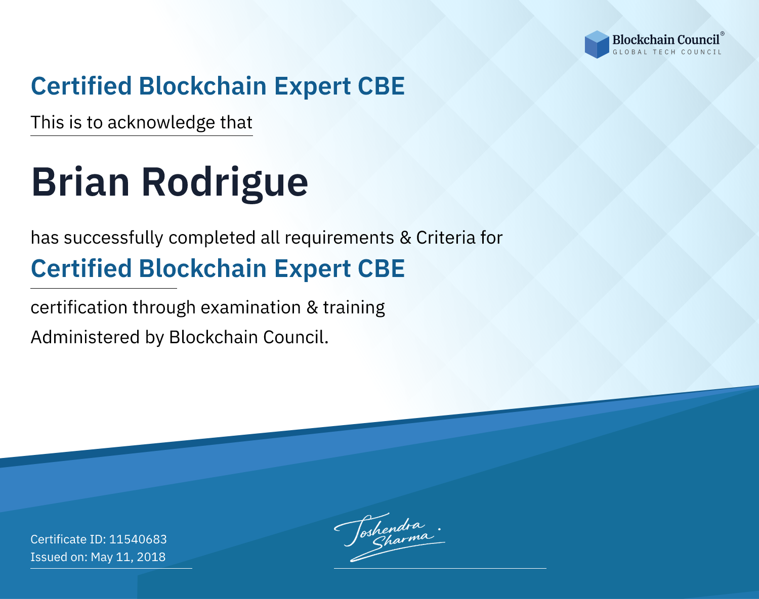 Certified Blockchain Expert CBE