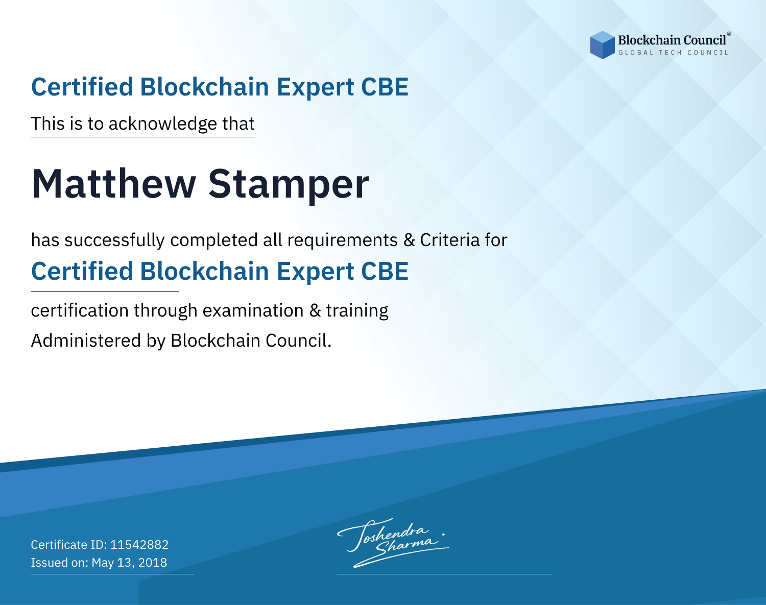 Certified Blockchain Expert CBE