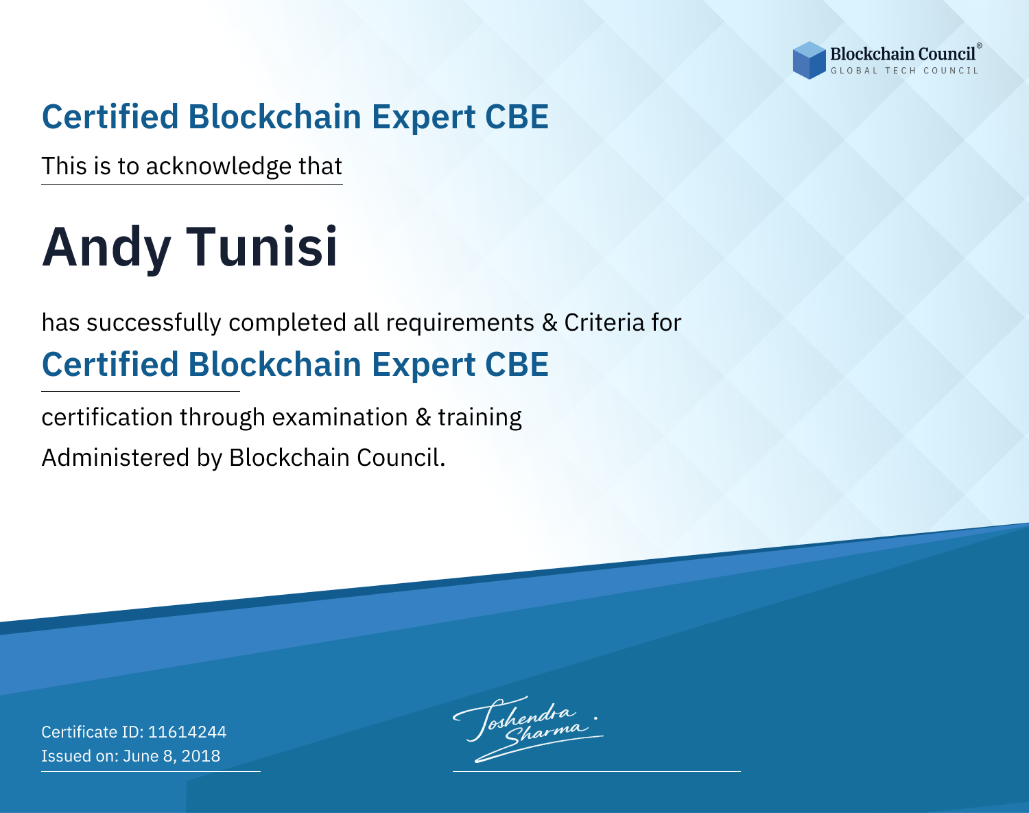 Certified Blockchain Expert CBE