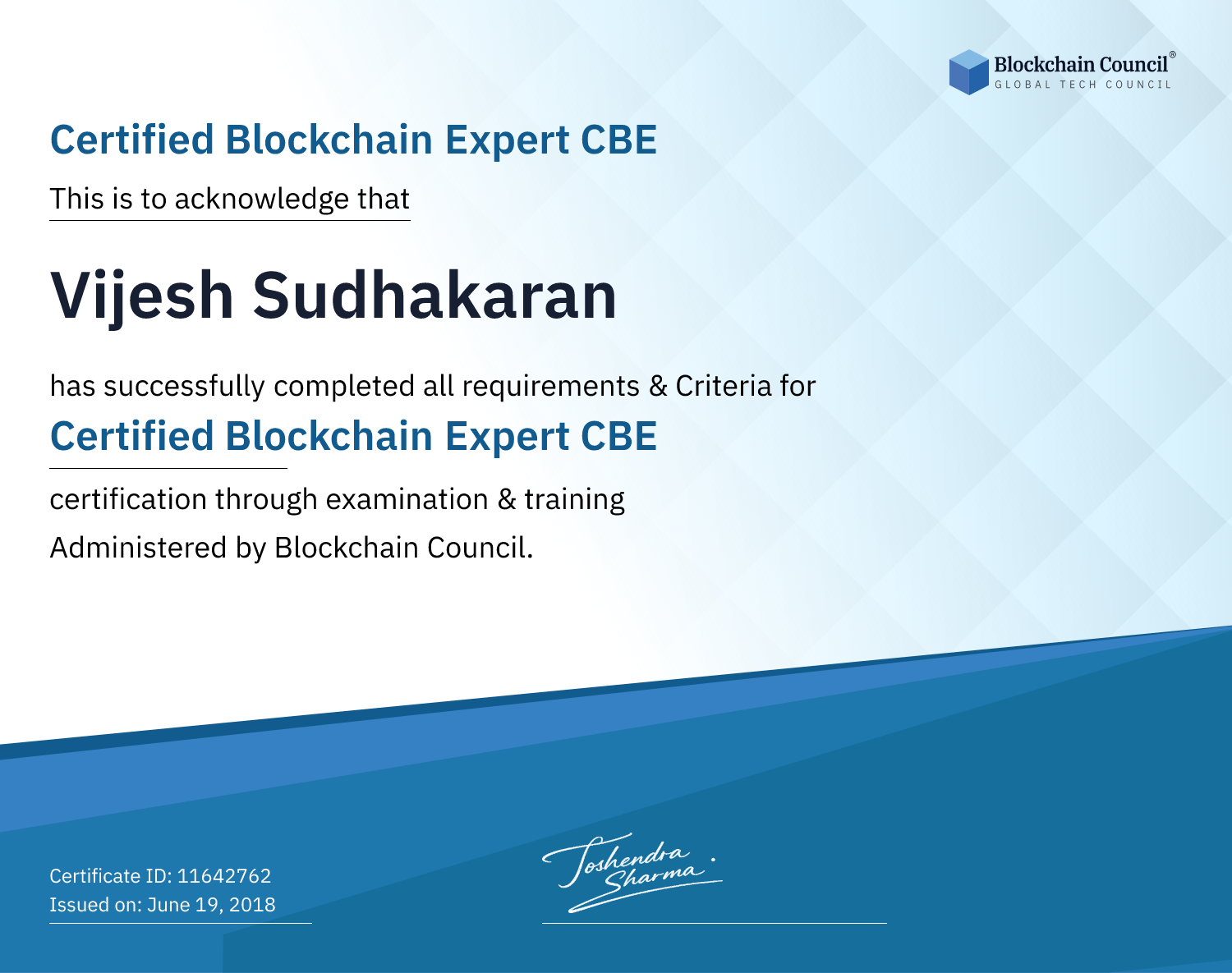 Certified Blockchain Expert CBE