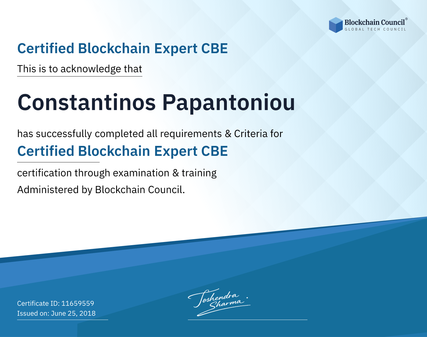 Certified Blockchain Expert CBE