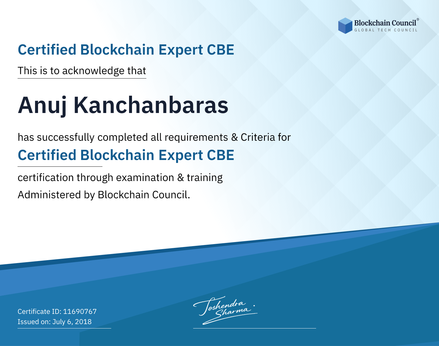 Certified Blockchain Expert CBE