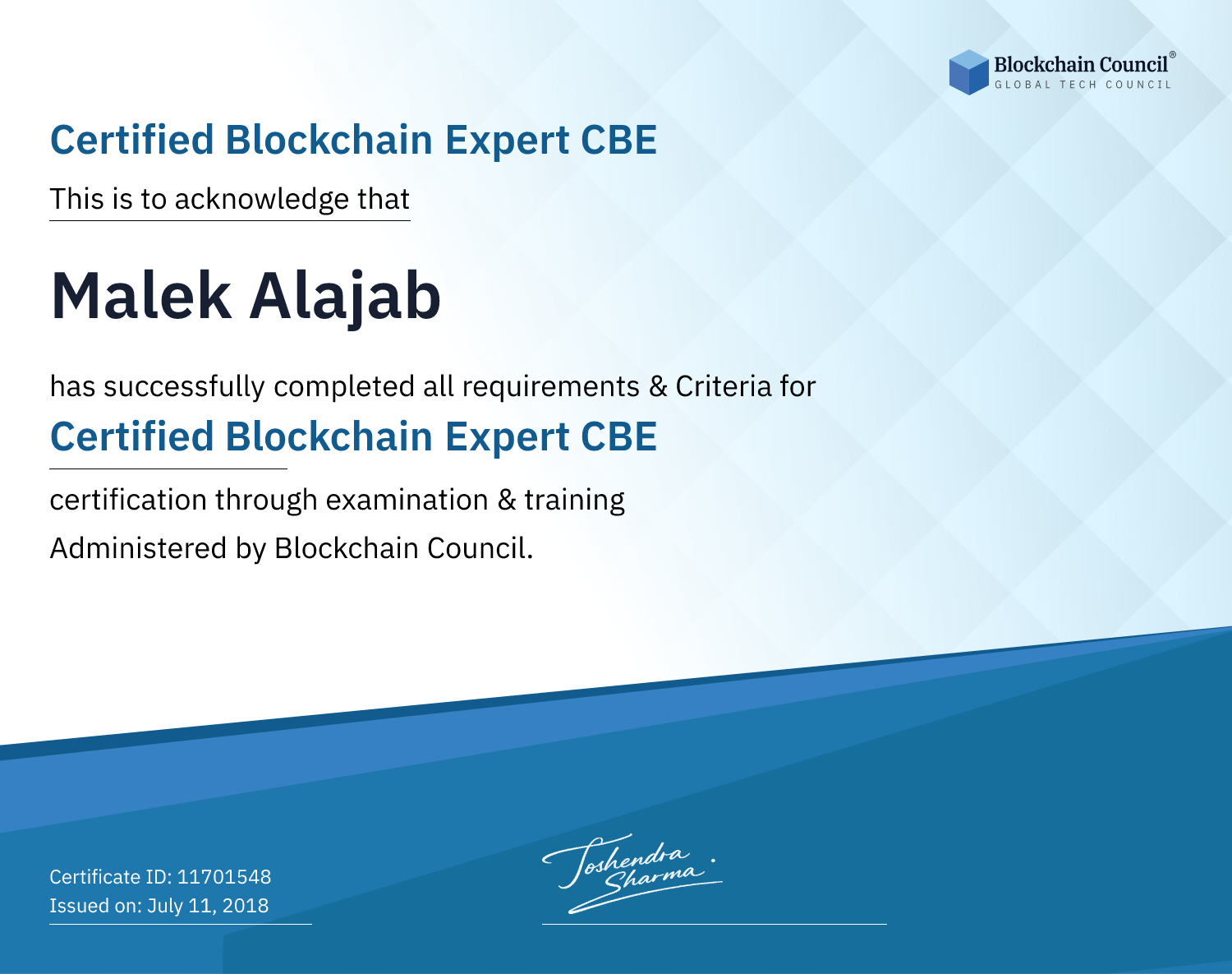 Certified Blockchain Expert CBE