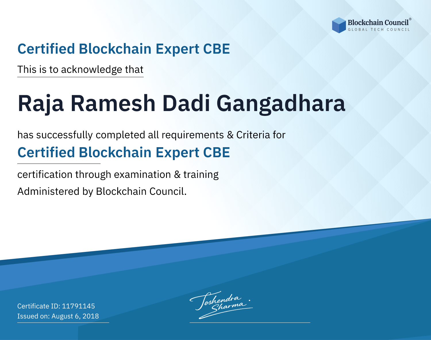 Certified Blockchain Expert CBE