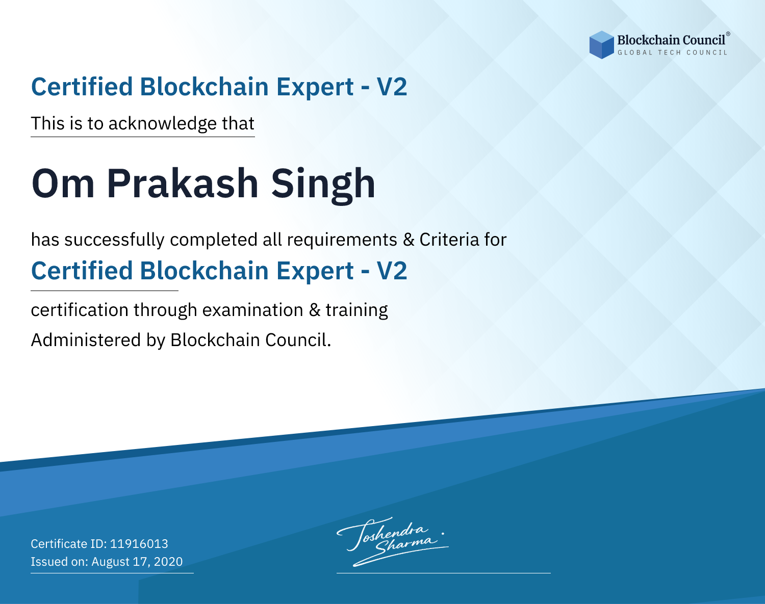 Certified Blockchain Expert - V2 