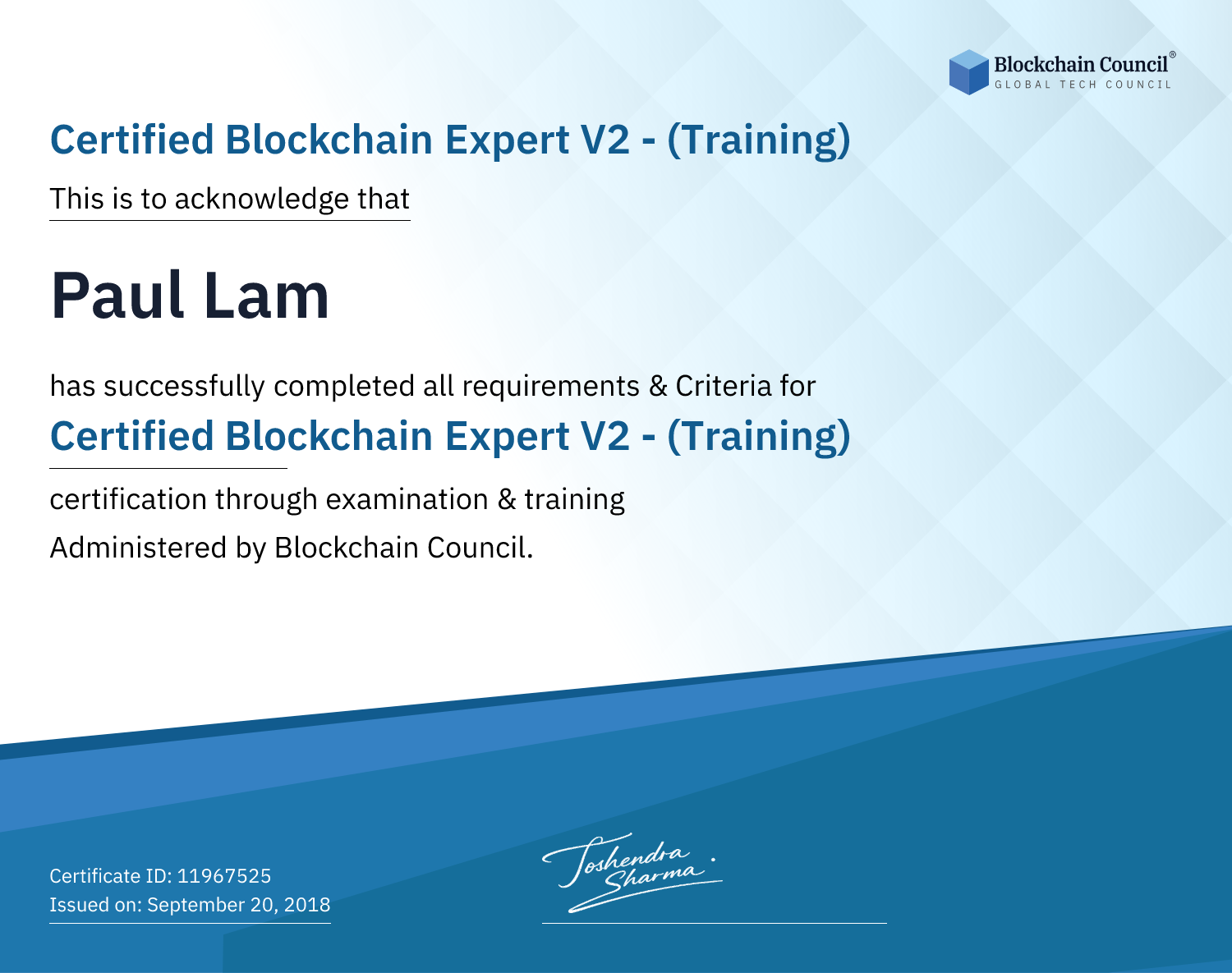 Certified Blockchain Expert V2 - (Training)