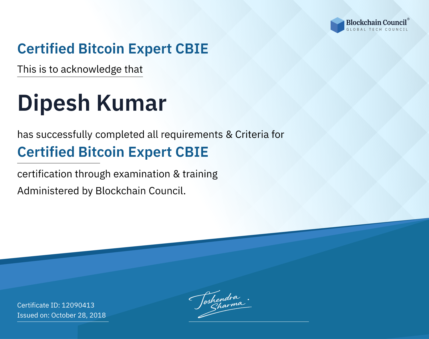 Certified Bitcoin Expert CBIE