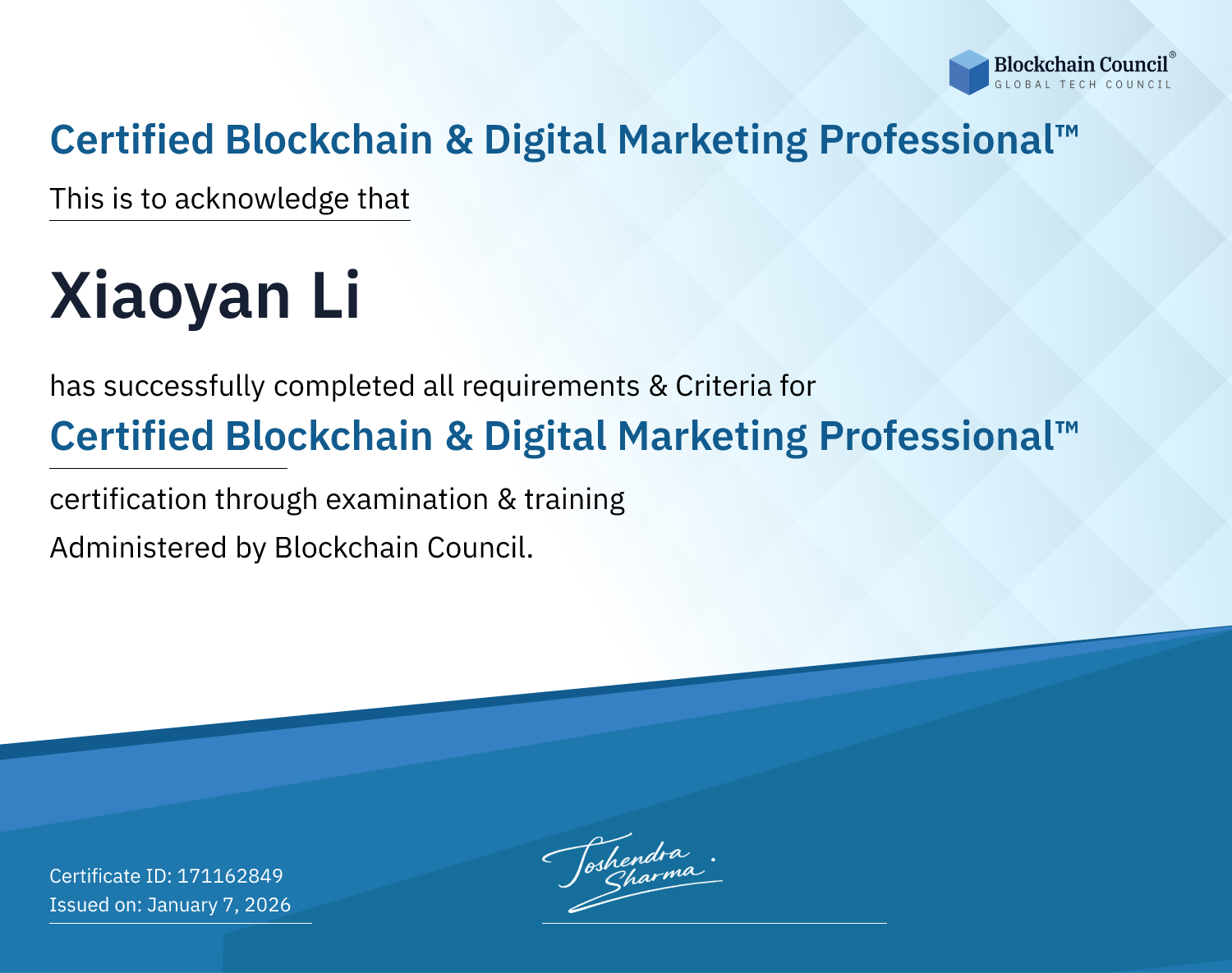 Certified Blockchain & Digital Marketing Professional™
