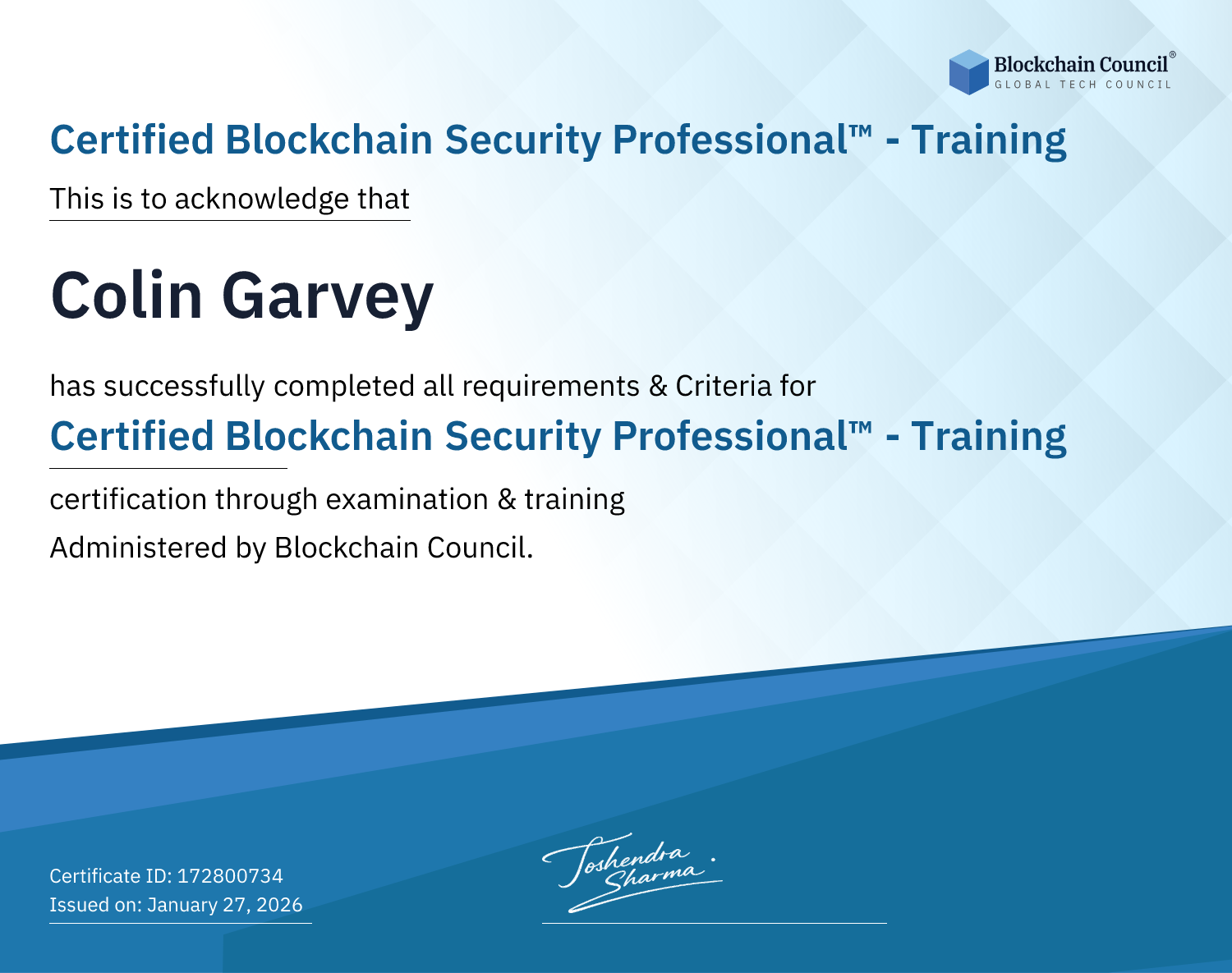 Certified Blockchain Security Professional™ - Training