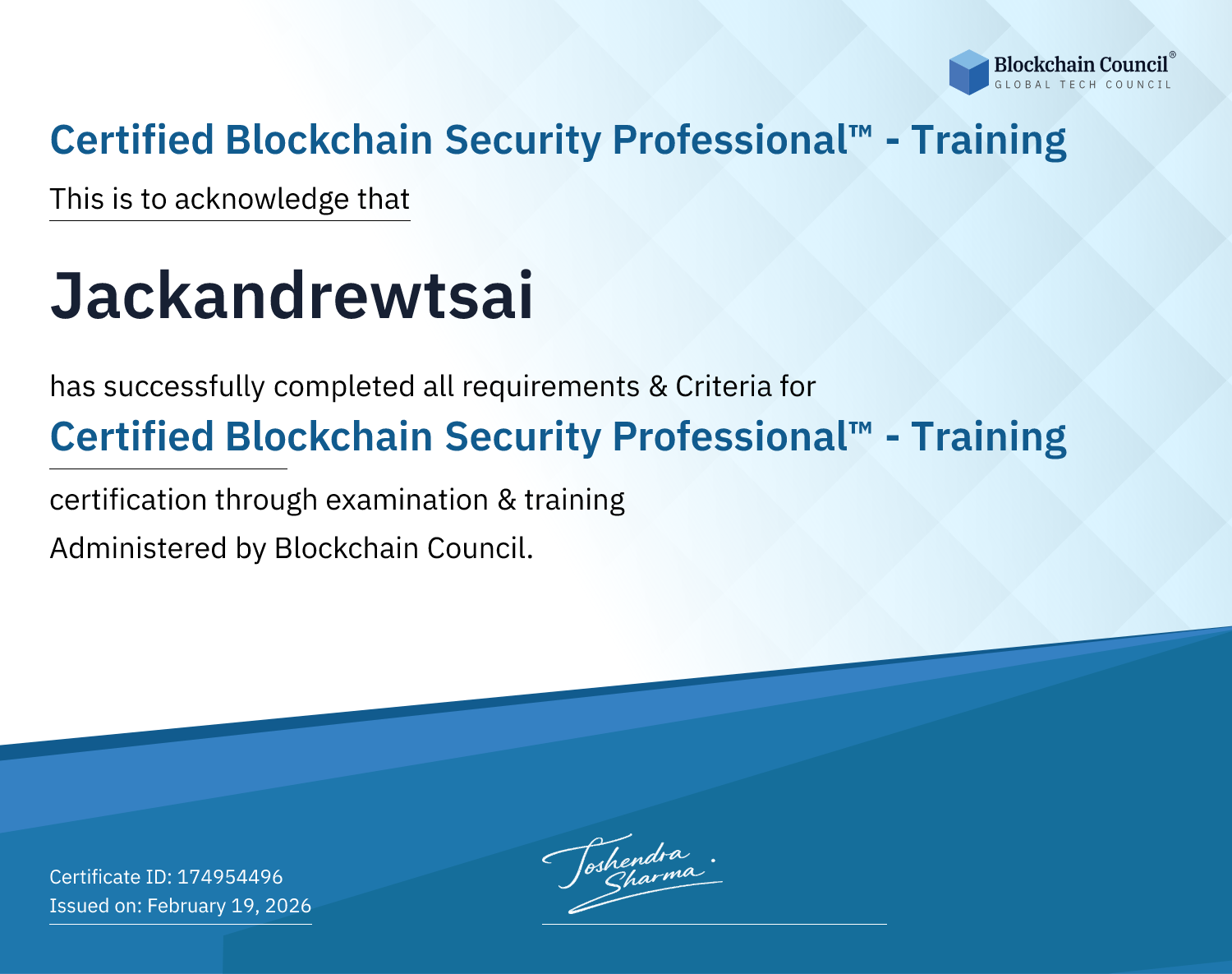 Certified Blockchain Security Professional™ - Training