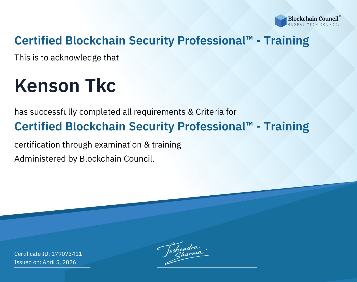 Certified Blockchain Security Professional™ - Training