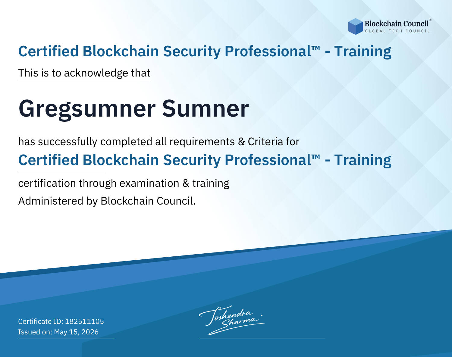 Certified Blockchain Security Professional™ - Training