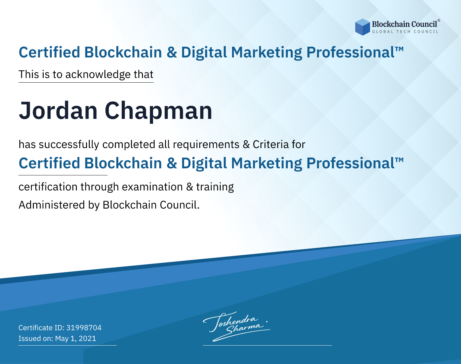 Certified Blockchain & Digital Marketing Professional™