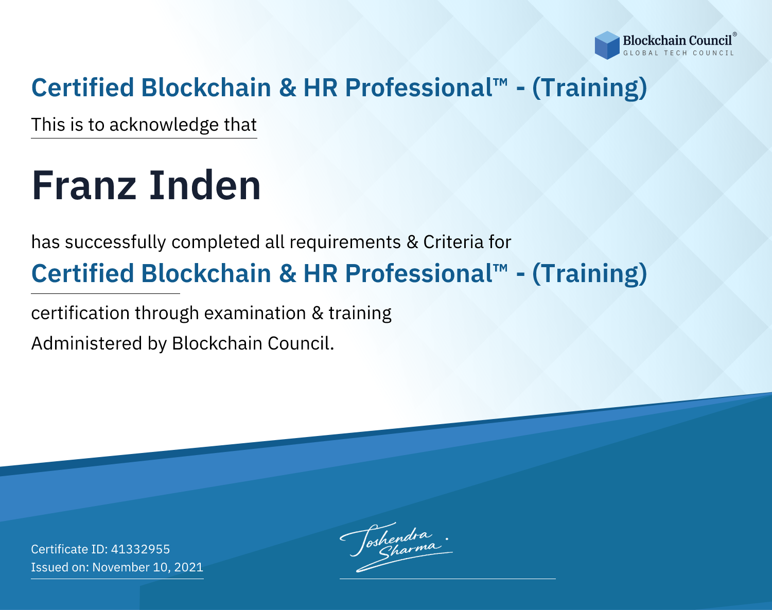 Certified Blockchain & HR Professional™ - (Training)
