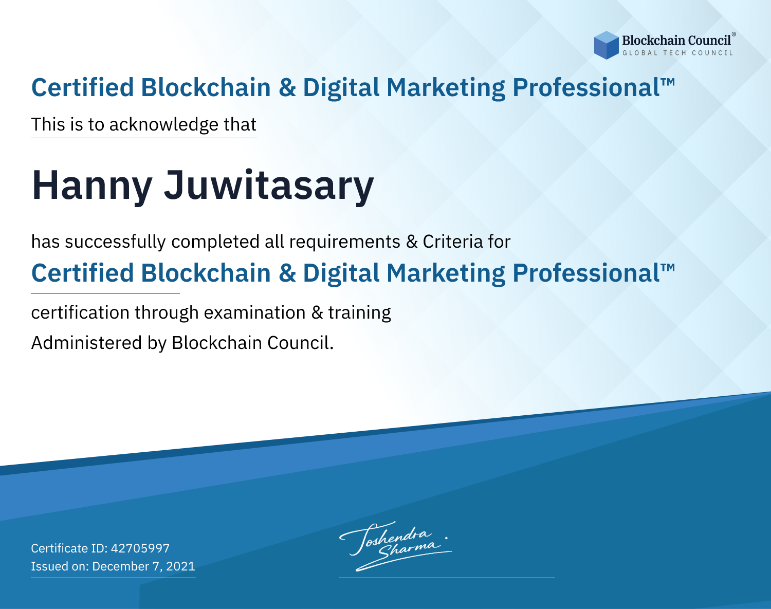 Certified Blockchain & Digital Marketing Professional™