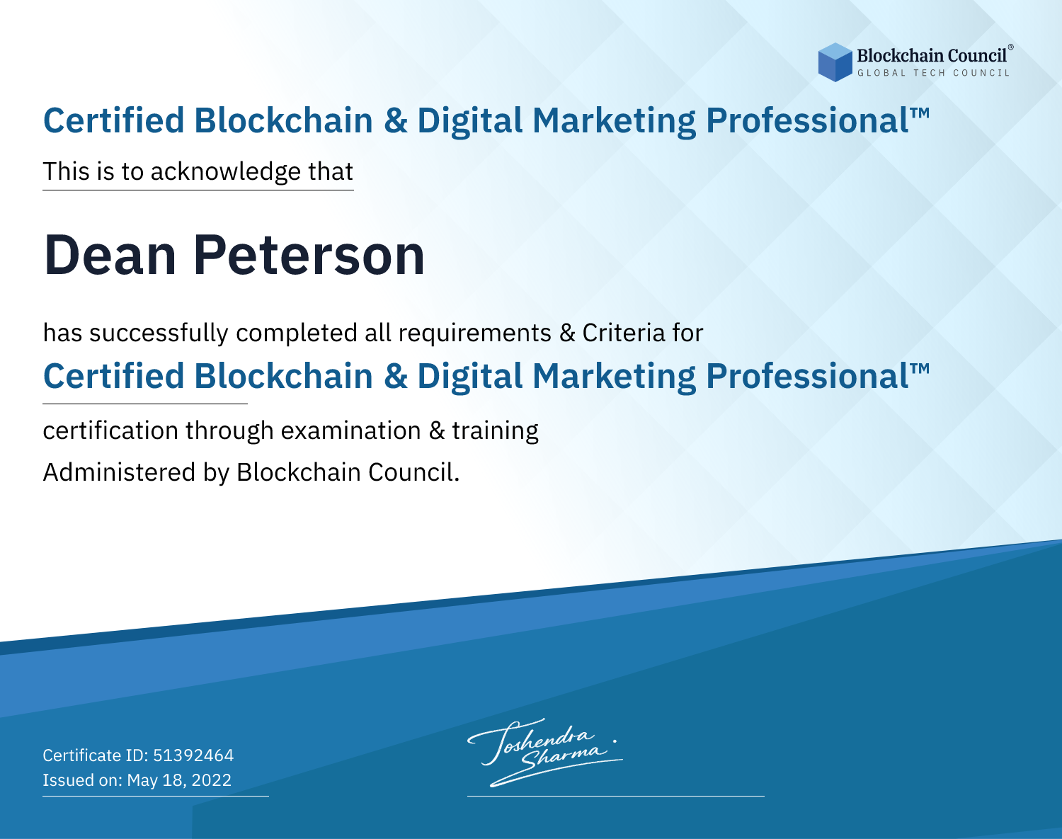 Certified Blockchain & Digital Marketing Professional™