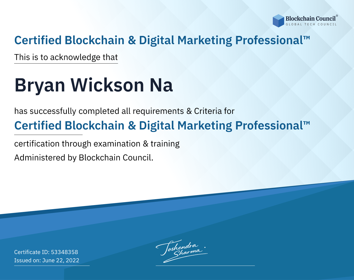 Certified Blockchain & Digital Marketing Professional™