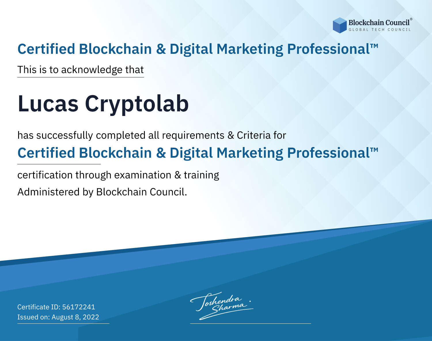 Certified Blockchain & Digital Marketing Professional™