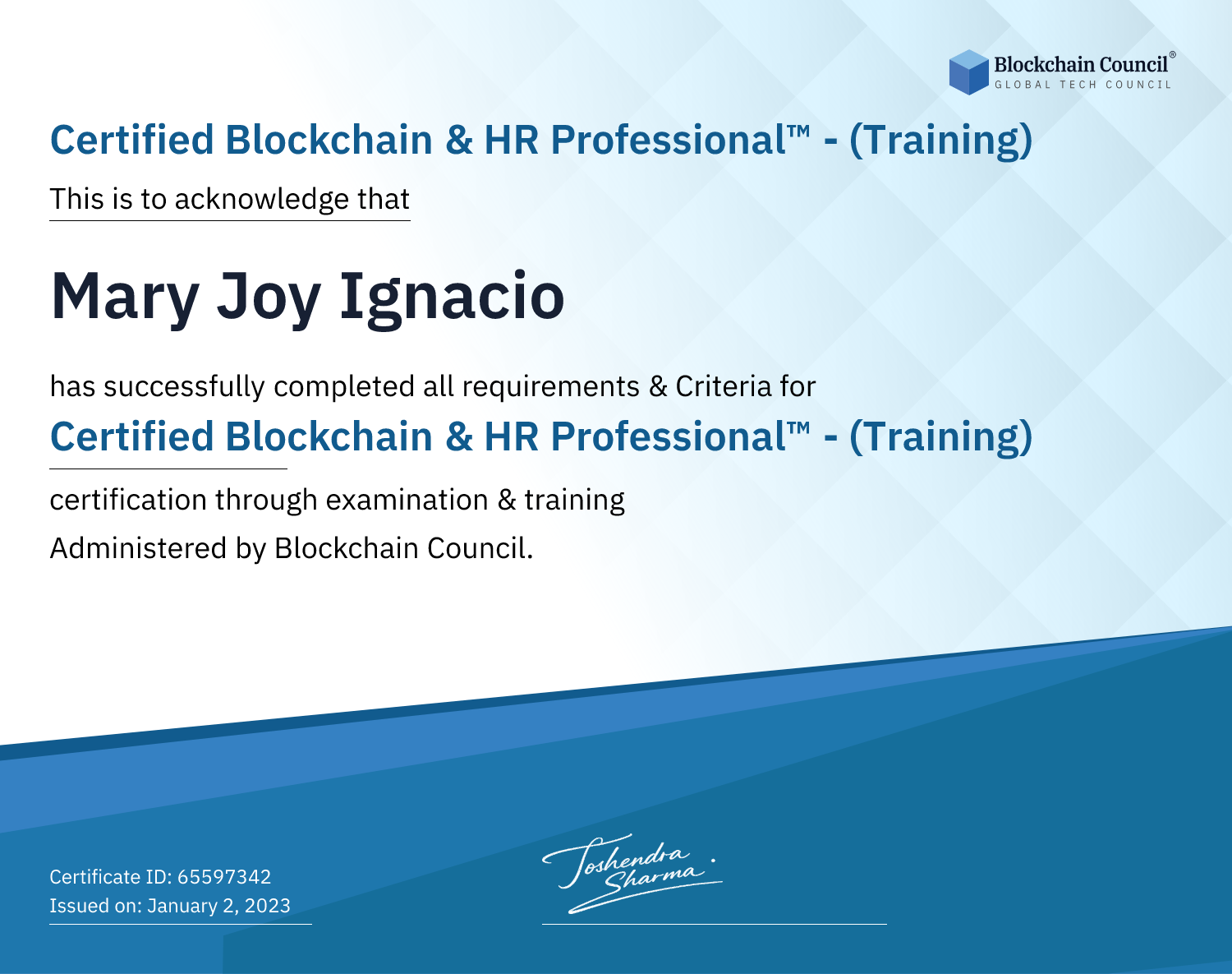Certified Blockchain & HR Professional™ - (Training)
