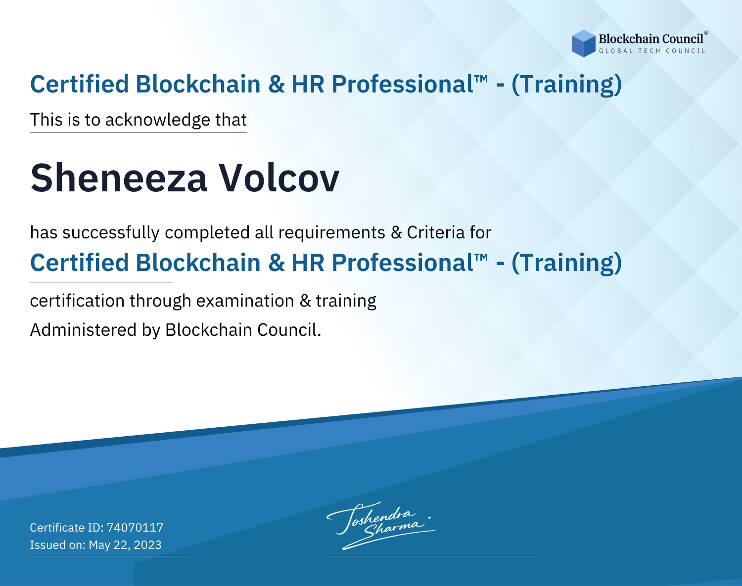 Certified Blockchain & HR Professional™ - (Training)