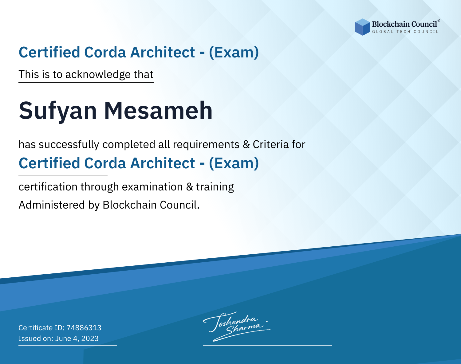 Certified Corda Architect - (Exam)
