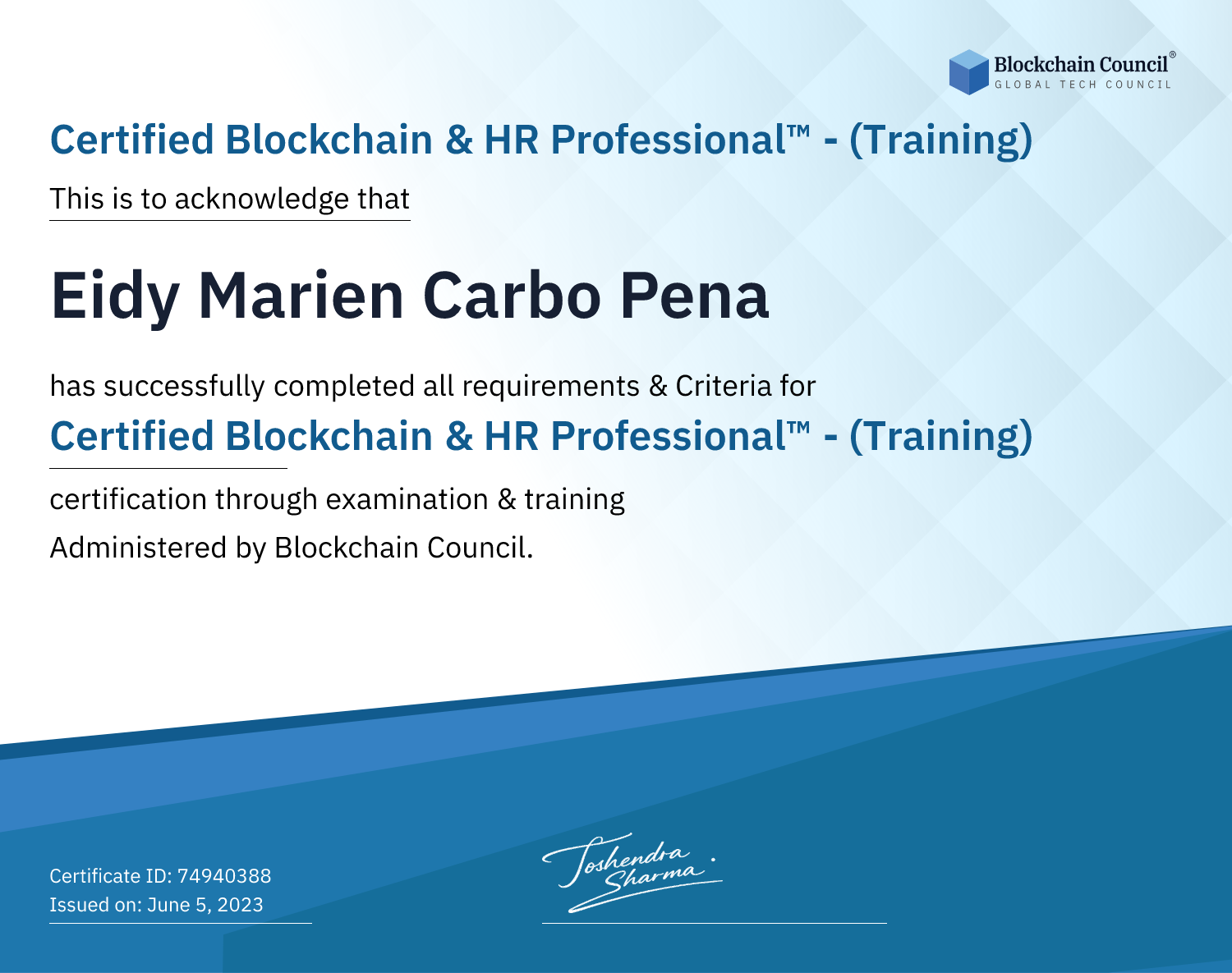 Certified Blockchain & HR Professional™ - (Training)