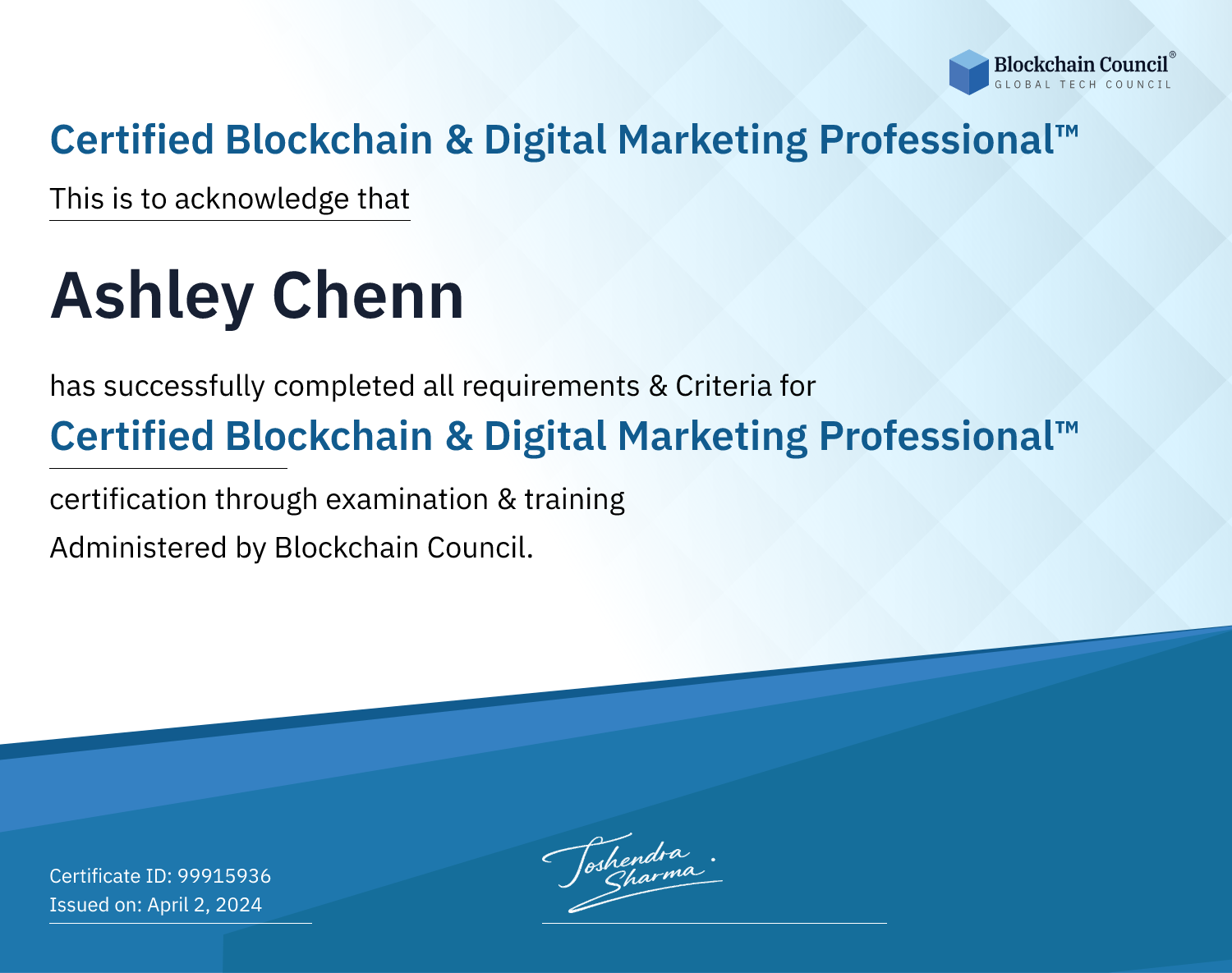 Certified Blockchain & Digital Marketing Professional™