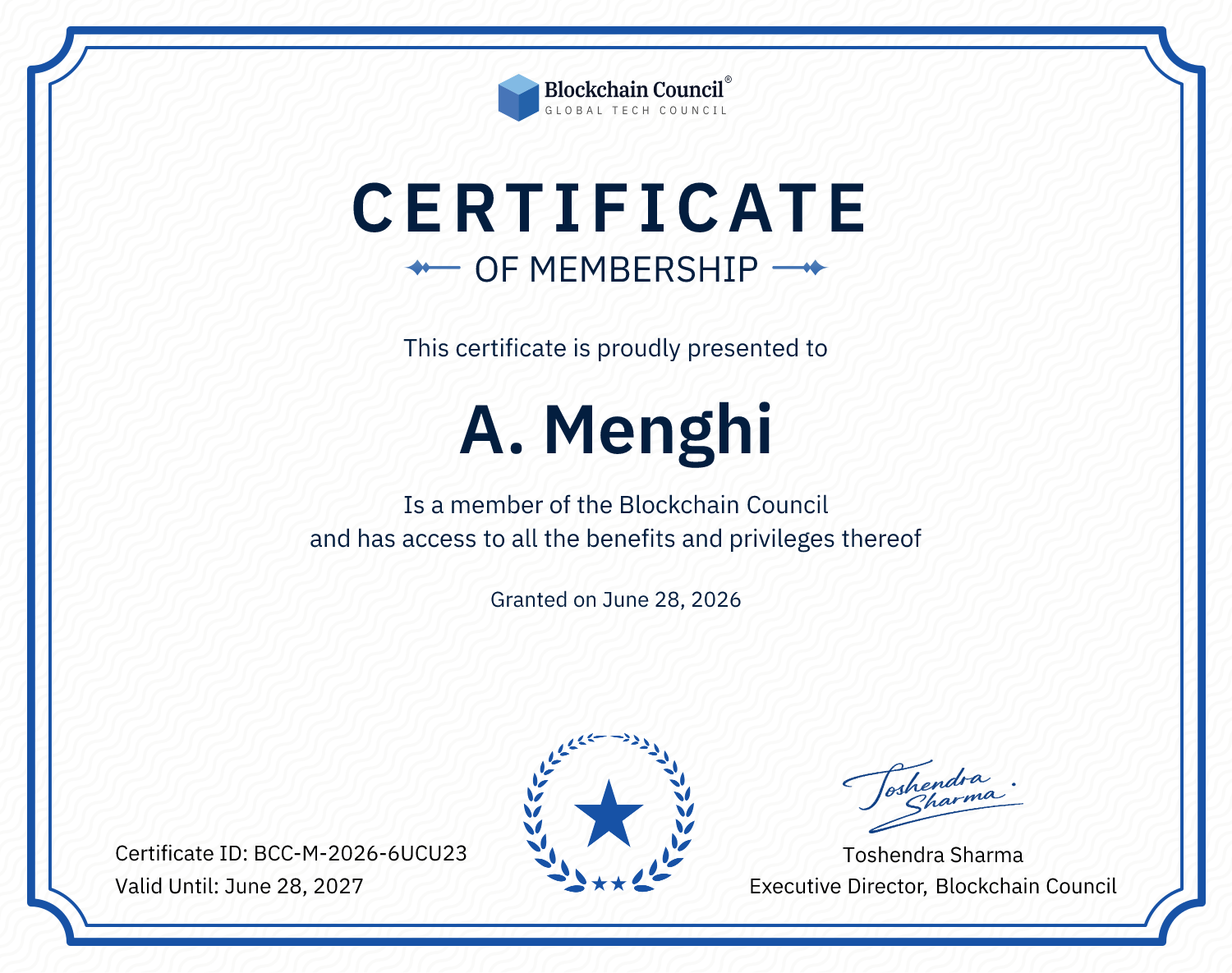 Blockchain Council Membership