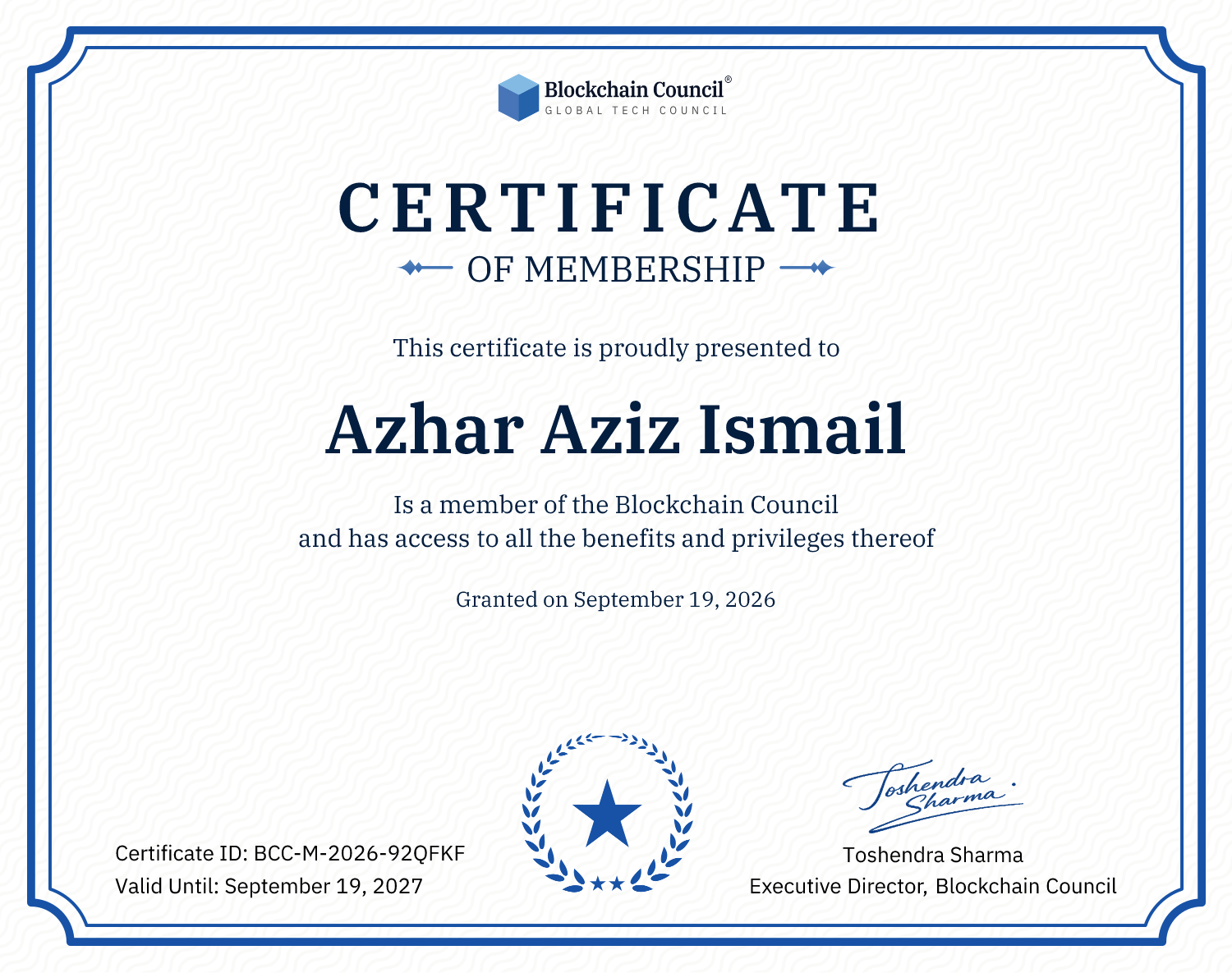 Blockchain Council Membership