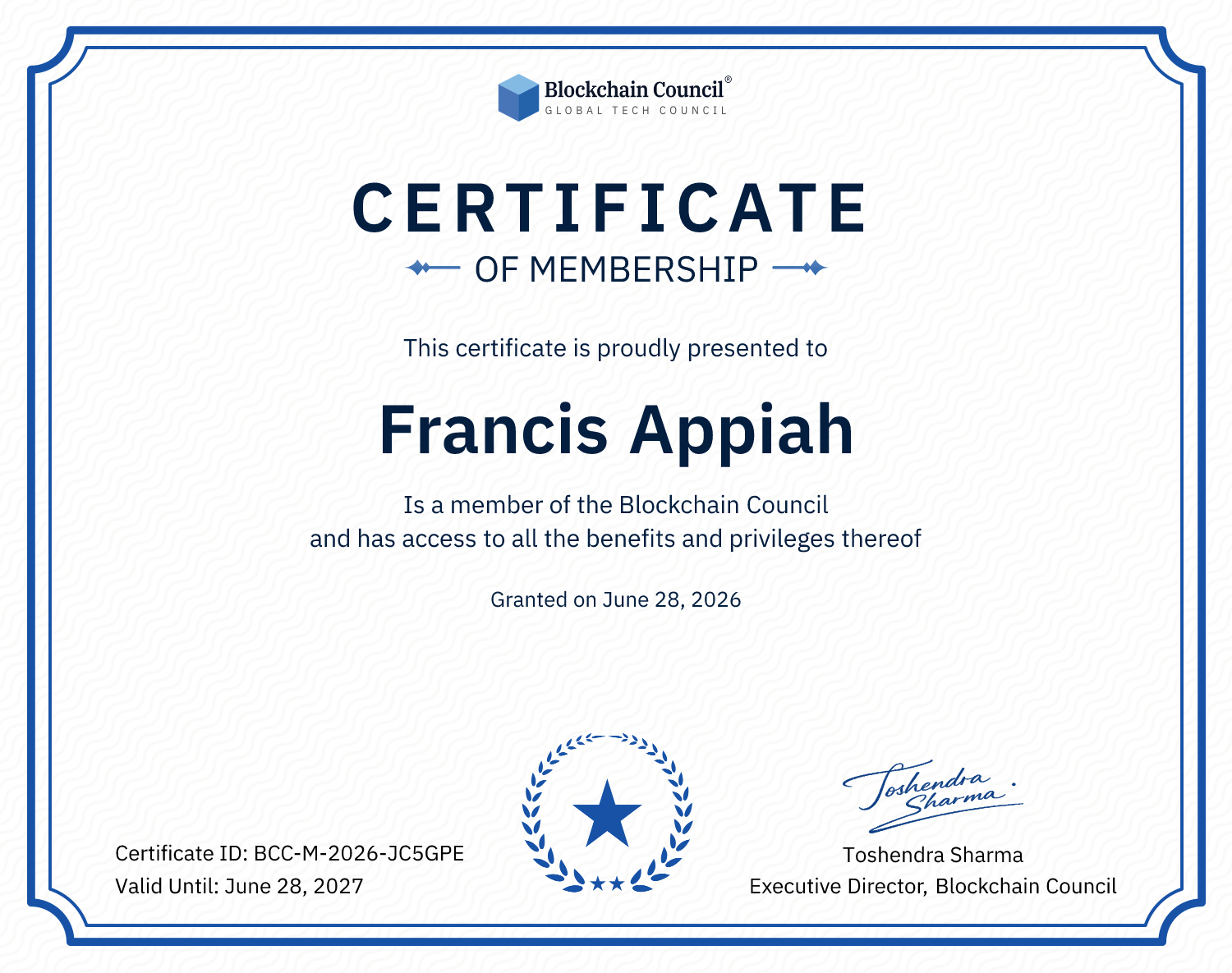 Blockchain Council Membership