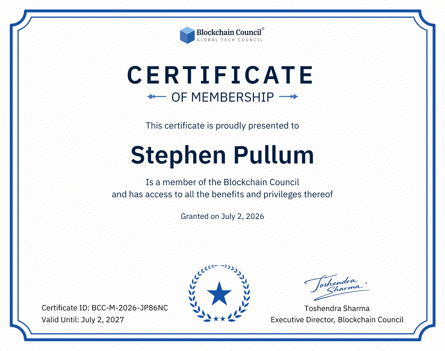 Blockchain Council Membership