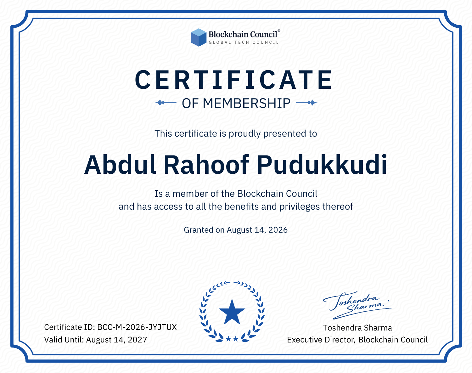 Blockchain Council Membership