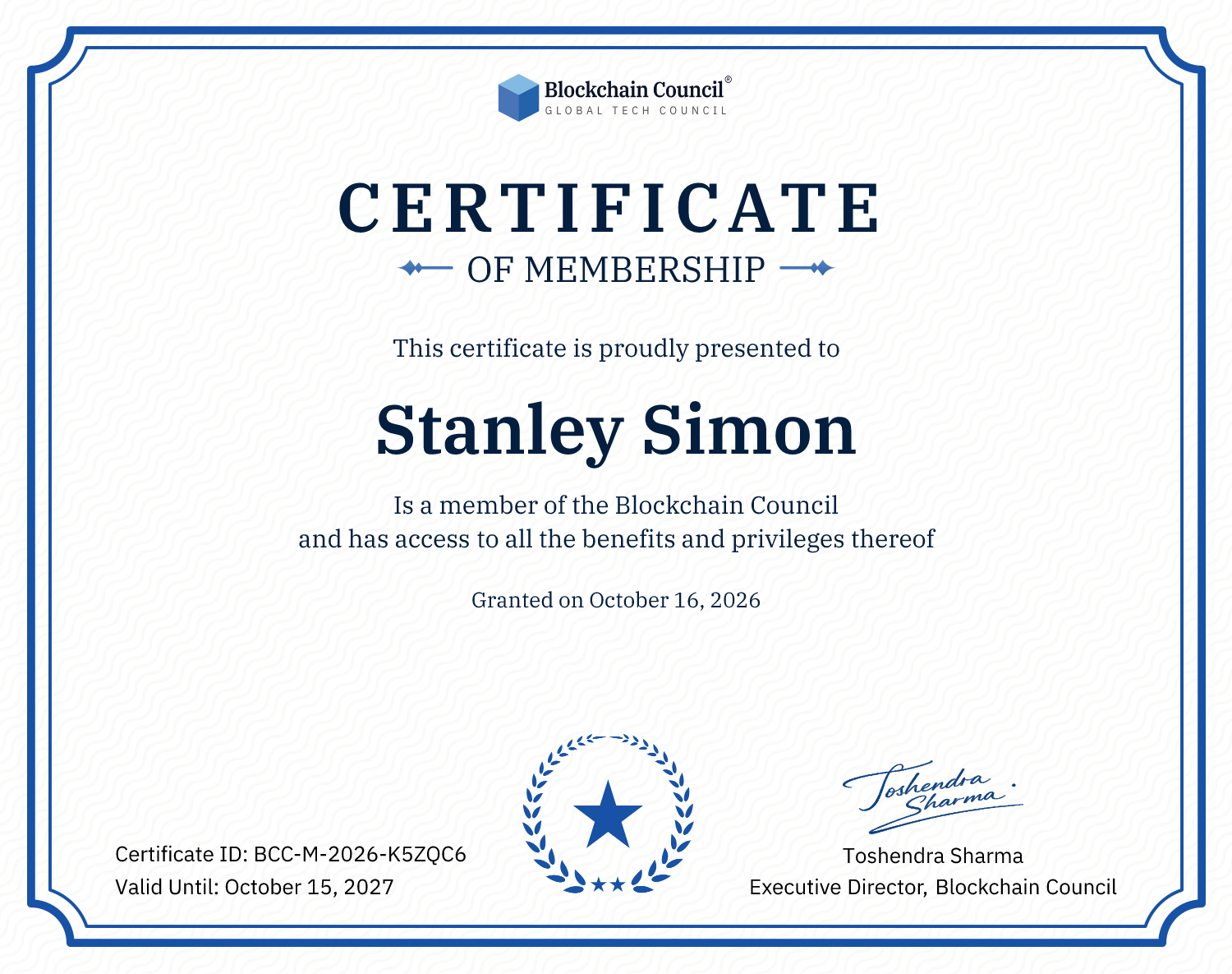 Blockchain Council Membership