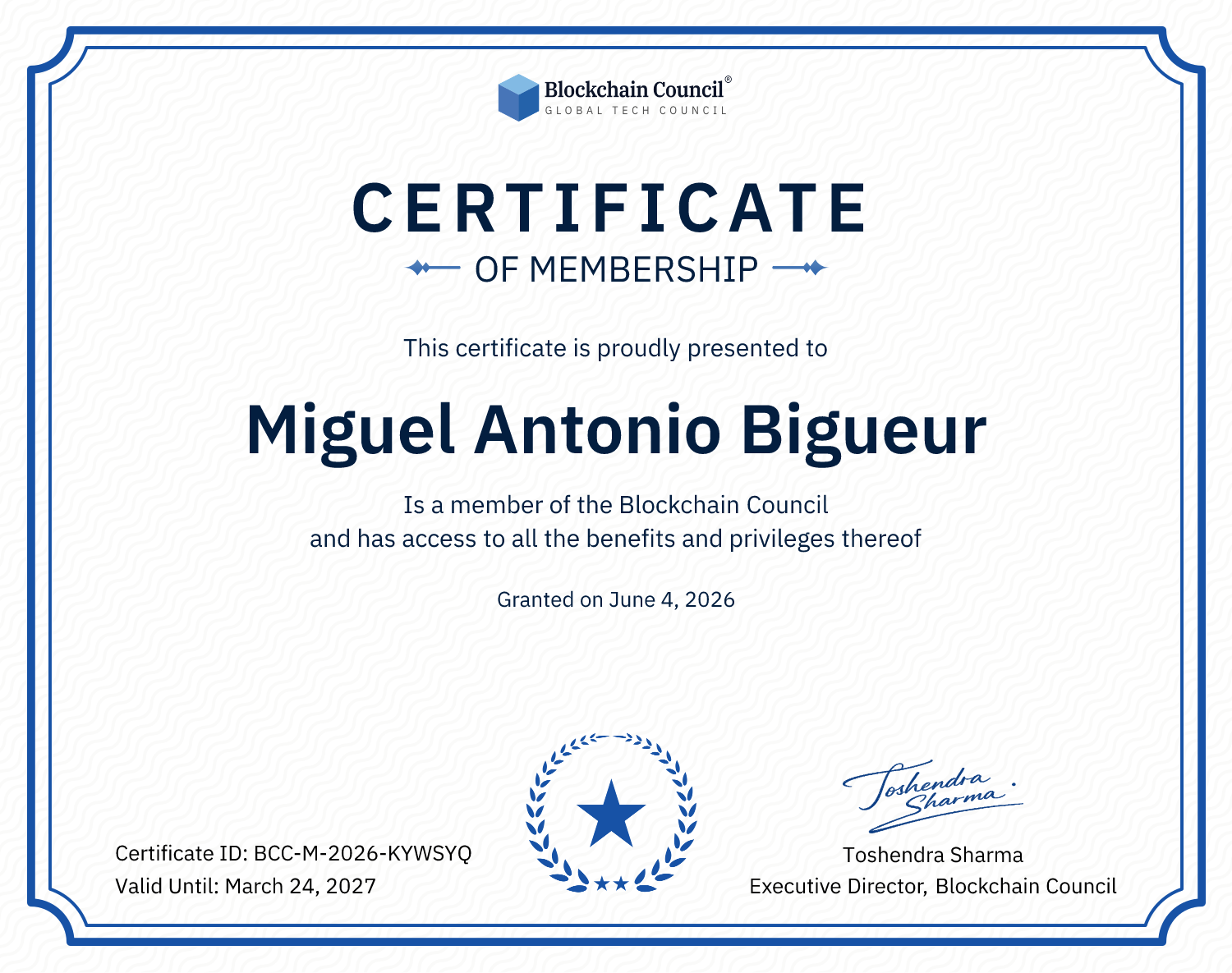 Blockchain Council Membership