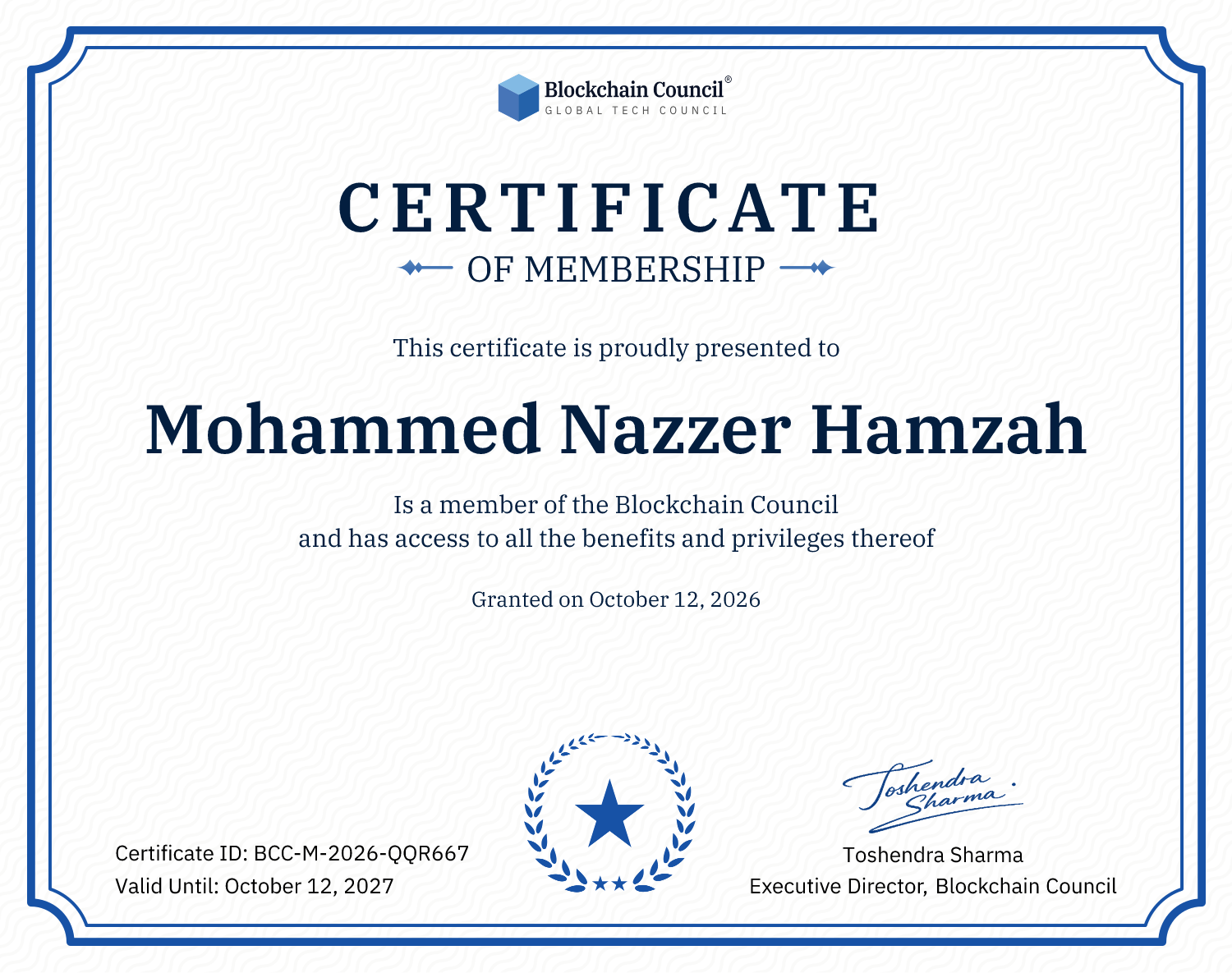 Blockchain Council Membership